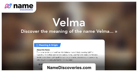 velma hindi|Velma Meaning In Hindi